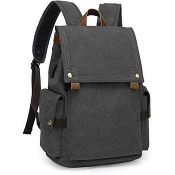 TAK Mochila Casual de Lona Mochila para Portátil de 15,6 pulgadas con Puerto de Carga USB para Hombre y Mujer para Viajar, Senderismo, Colegio, Escuela