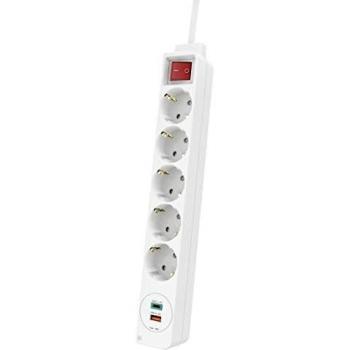 Regleta Hama Power Strip 7 tomas de corriente con interruptor, 1.4 m, Blanco