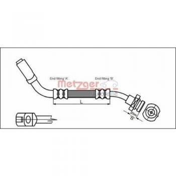 Metzger 4114724 Tubo flexible de frenos