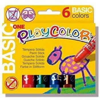 Playcolor Basic one - Tempera sólida - 6 colores surtidos - 10711