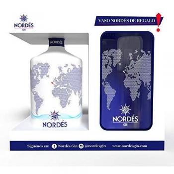 Ginebra Premium nacional Nordés Gin - Pack Exclusivo Vaso cristal transparente Nordés de regalo,70 cl