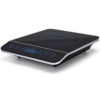 Aigostar BlueFire 30PKZ- Placa de inducción portátil, 2000 W, control táctil, 10 niveles de potencia, temporizador, pantalla digital LED. Para recipientes entre 13 y 24 cm diámetro.