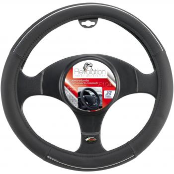 Bottari 17187 Bottari 17187 Funda volante para coche, universal, F104, con empuñadura ergonómica, color negro con perfil cromado, talla universal: diámetro 37/39 cm, Diámetro 39-41 cm