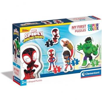 Puzzle Infantil Spidey y Sus Amigos Asombrosos - 3-6-9-12 Piezas, Aprendizaje para Niños de 2 a 4 Años, Multicolor