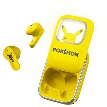 Auriculares inalámbricos Pikachu Pokémon con diseño de Pikachu, conectividad Bluetooth, control táctil, micrófono incorporado, estuche de carga portátil y luces LED