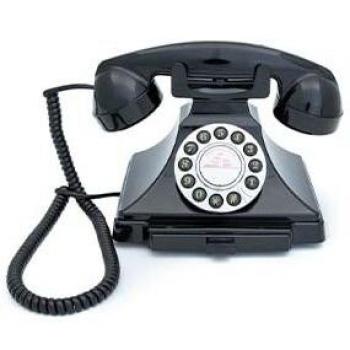 GPO Carrington Teléfono de botones retro - Bandeja extraíble, timbre tradicional auténtico - Negro