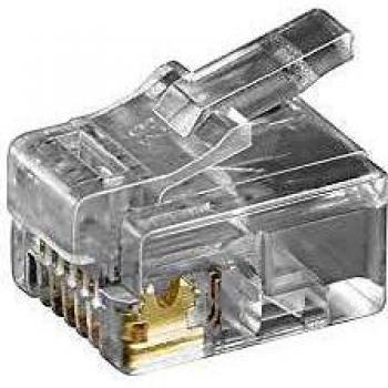Conector RJ12 6 polos para cable plano - Paquete de 10 unidades