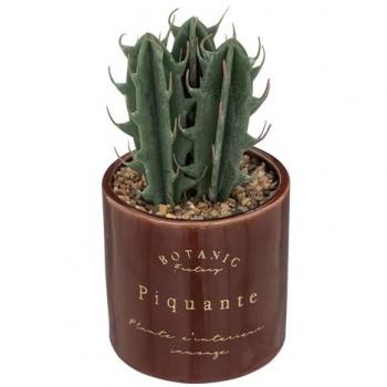 Planta artificial Bota en maceta de cerámica esmaltada - Altura 10 cm - Atmosphera