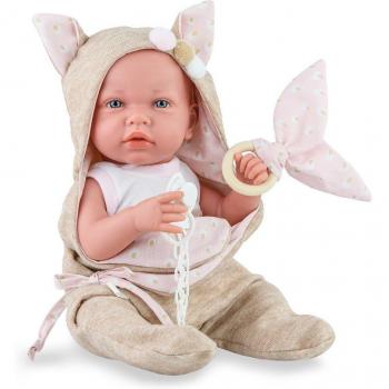 Muñeca Ane Baby Soft 45 cm con Cuerpo y Extremidades de Vinilo en Estuche, Incluye Chupete