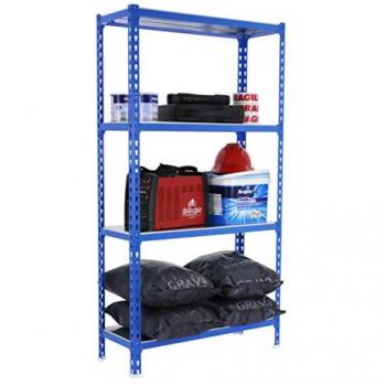 Estantería Metálica Simonclick Megaplus 4 Baldas 1500x1200x400 mm Azul/Galva 200 kg de Capacidad de Carga
