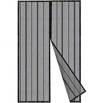 Sekey Cortina Magnética de Puerta a Prueba de Mosquito para Puertas de Madera, Puertas de Hierro, Puertas Metálicas, Puertas del Balcón, Puertas de RV, Cierre Magnético Automático, 230 x 110 cm, Negro