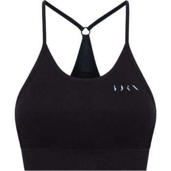 Top deportivo de mujer Born Living Yoga Indu, color negro, con diseño ergonómico, soporte medio, tejido transpirable y cómodo para actividades físicas