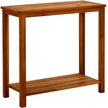 Mesa consola de jardín de madera maciza de acacia 80x35x75 cm
