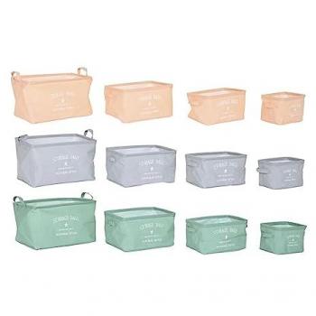 Juego de Cestas DKD Home Decor 39 x 27 x 24 cm Lienzo Moderno (3 Unidades)