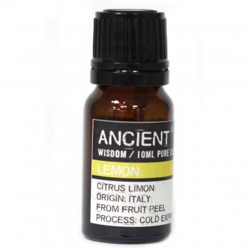 Aceite Esencial Limón AWartisan para cuidado personal - 100% puro, natural, aromático, ideal para aromaterapia y masajes, envase de vidrio ámbar de 10 ml