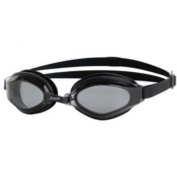 Gafas de natación Zoggs Endura Max unisex, color negro con lentes transparentes gris