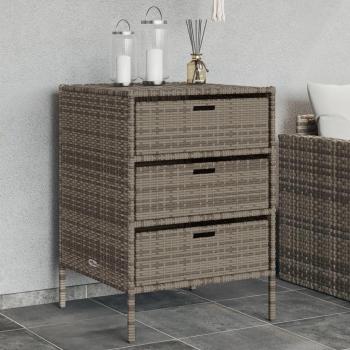 vidaXL Garden Storage Cabinet Grey 55x59x80 cm Poly Rattan