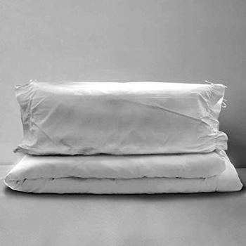 Pizuna 400 Hilos Blanca Fundas Nordica para Cama De 180cm, 2 Piezas, 100% Algodón De Fibra Larga Y Satén, Juego De Cama Incluye 1 Funda De Edredón 270x250cm Y 2 Fundas De Almohada Grande 45x90cm