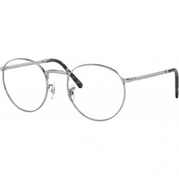 Ray-Ban New Round 0RX3637V 2501 50 Unisex Panthos Silver Eyewear