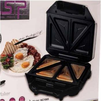 Sandwichera Eléctrica Antiadherente 750W con Grill y Tostador