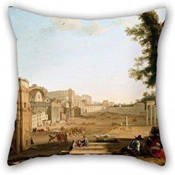 Bestseason pintura al óleo Claude - El campo Vaccino, Roma manta funda de almohada 20 x 20 pulgadas/50 por 50 cm para boda, San Valentín, cumpleaños, adolescentes, marido, tienda con dos lados