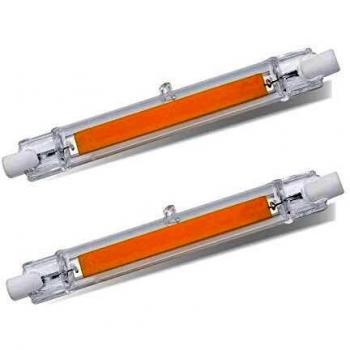 Bombilla R7S LED 118mm Blanco Cálida 3000K, 1200LM, 12W para Sustitución de Halógeno de 100W 120W, 360 Grados Luz, No Regulable, LED R7S COB 118mm para Plafones, Lámpara en el Baño, pack de 2