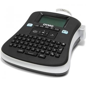 DYMO LabelManager 210D Handheld Label Maker with AZERTY Keyboard, Black/Silver, including D1 Starter Label Cassette, Black on White, 12mm x 3m
