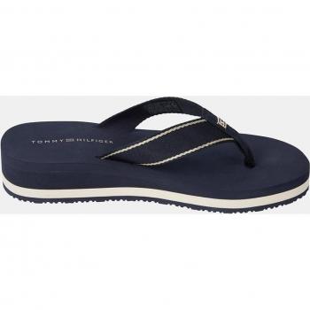 Chanclas de mujer Tommy Hilfiger en poliéster con tiras al dedo - Azul Marino Talla 38