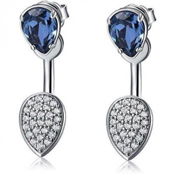 pendientes de bronce y swarovski BFF49 azul Brosway