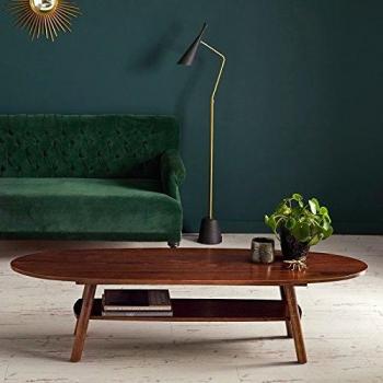 Mesa de centro de madera maciza de mindi con acabado nogal Berah Getah