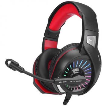 Auriculares Gamer Cablados Xtrike Me GH-890 con Retroiluminación en Negro y Rojo