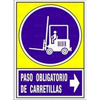 Señal 659 plástico 345x245mm paso obligatorio de carretillas derecha