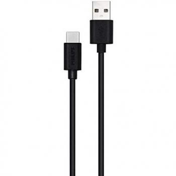 Cable USB 2.0 Philips DLC3104A/USB Tipo-C Macho a USB Macho/1.2m/Negro