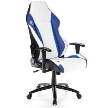 hjh OFFICE 625600 DAYTONA - Silla Gaming y oficina,  piel sintética  negro/blanco/azul