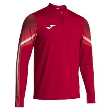 Sudadera de running Joma Elite XI para hombre, color rojo y blanco, con media cremallera, talla L