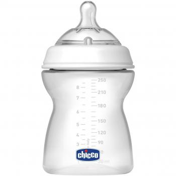 Chicco 80725000000 - Biberón de silicona, con flujo variable, a partit de 4 meses, 250 ml, transparente