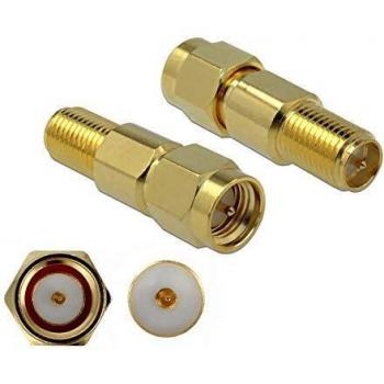 Adaptador RF SMA Macho a RP-SMA Hembra 3 GHz con Conectores de Oro
