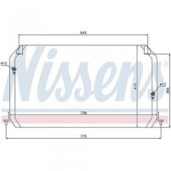 Condensador de aire acondicionado NISSENS 94026 sin secador, Aluminio, compatible con R 134 a