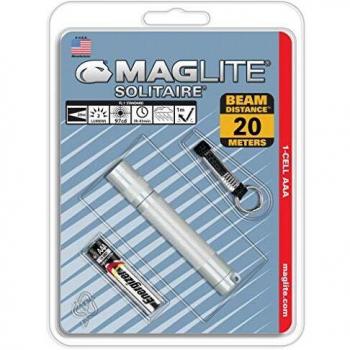 Maglite Solitaire - Linterna incandescente, en blíster, Color Plata