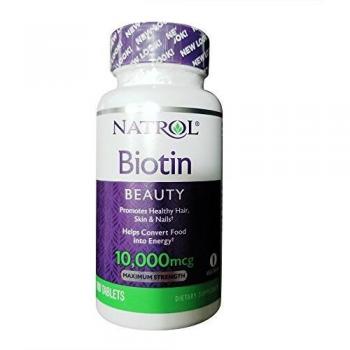 Natrol Biotin Maximum Strength 10000 mcg Tablet - 100 per pack - 2 packs per case.