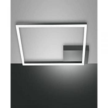 Plafón LED Integrado Semi Empotrado Fabas Luce Bard 39W Cristal Antracita