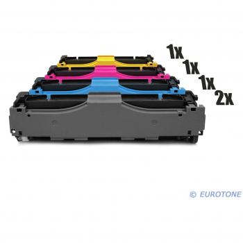 5er Set (2xBK+C+M+Y)+A4 500 Blatt für HP CF380X CF381A CF382A CF383A 312A 312X • Kompatibel Toner für HP CF380X...