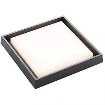 Plafón LED para exterior Birta, angular, 27 cm, moderno, en gris, hecho de aluminio, ideal para jardín, terraza y balcón