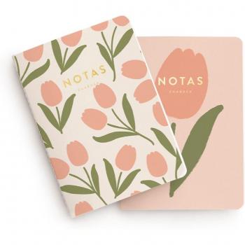 Set de 2 libretas de bolsillo tulipanes Charuca