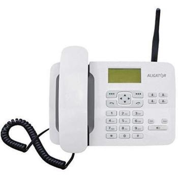 Teléfono de mesa Aligator T100 GSM blanco con tarjeta SIM y batería de 800 mAh