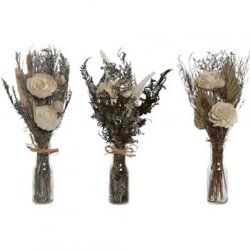 Planta Decorativa Home ESPRIT Cristal Flor 11 x 11 x 40 cm (3 Unidades)