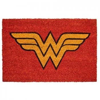 Felpudo Wonder Woman - Felpudo entrada casa antideslizante 40 x 60 cm - Alfombra entrada casa exterior DC Comics, Fabricado en fibra de coco - Productos con licencia oficial
