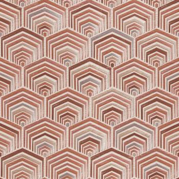 Papel Tapiz Art Deco - Rosa Dorado Texturizado Vinílico Retro para Pegar en la Pared