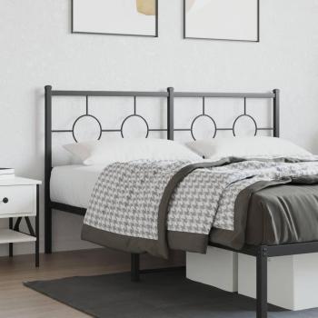 Cabecero de metal negro 150 cm Vidaxl Negro - Cabecero de cama, color negro, material metálico, medidas 150 cm de ancho