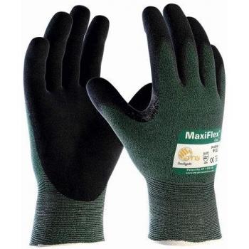 Guantes MaxiFlex Cut Resistentes Talla 6, Recubiertos de Nitrilo, Negros/Verdes